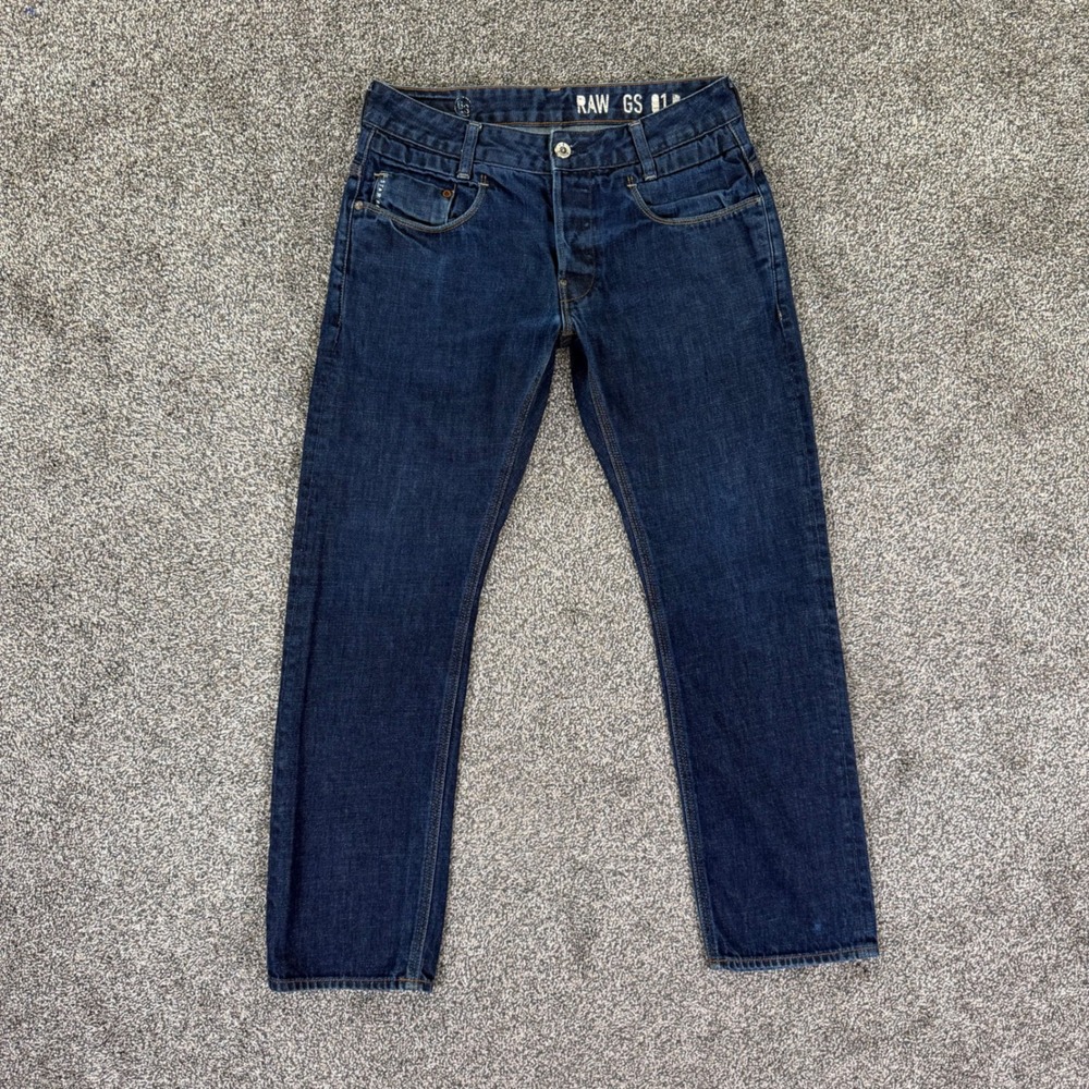 G-Star Raw New Radar Slim DT Jeans Mens 32x30 Button Fly Dark Wash Indigo Blue